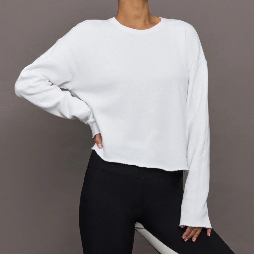 Carbon38 White Long Sleeve Sweatshirt